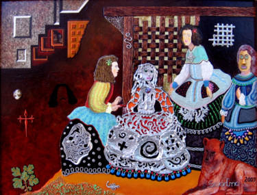 Peinture intitulée "Las Meninas" par Sciortino, Œuvre d'art originale, Acrylique