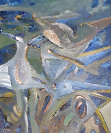 Malarstwo zatytułowany „Waterfowl” autorstwa Scott Spencer, Oryginalna praca, Olej Zamontowany na Drewniana rama noszy