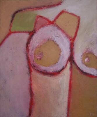 Painting titled "Chest" by Scott Spencer, Original Artwork, Oil Mounted on Wood Stretcher frame