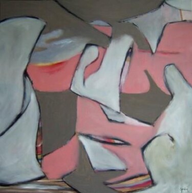 Schilderij getiteld "Pink Underbelly" door Scott Spencer, Origineel Kunstwerk, Olie