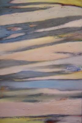 Painting titled "Layered Sky" by Scott Spencer, Original Artwork, Oil Mounted on Wood Stretcher frame
