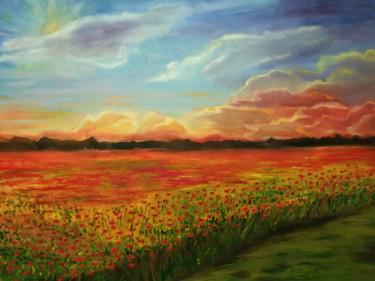 Pintura titulada "Poppy field" por Svitlana Duvanova, Obra de arte original, Oleo Montado en Bastidor de camilla de madera