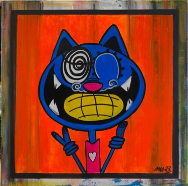 Картина под названием "Miaoooo abstract VI" - Seb Paul Michel, Подлинное произведение искусства, Акрил Установлен на Деревян…