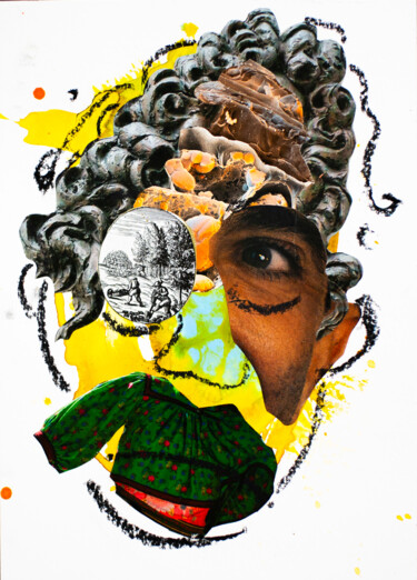 Collages intitolato "Gasface 2" da Sebastian Herrling, Opera d'arte originale, Collages