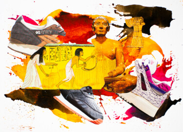 Collages intitolato "Ancient Runners  A5" da Sebastian Herrling, Opera d'arte originale, Collages