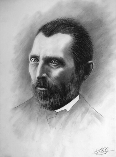 Drawing titled "VINCENT VAN GOGH  I" by Sebastián Ruiz González, Original Artwork, Pencil