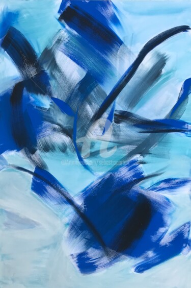 Malerei mit dem Titel "Blue Revelation" von Sebastian Olivier Burckhardt, Original-Kunstwerk, Acryl