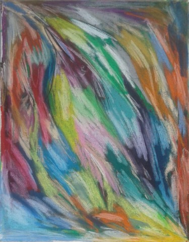 Malerei mit dem Titel "Une grenouille, un…" von Sébastien Darroman, Original-Kunstwerk, Pastell