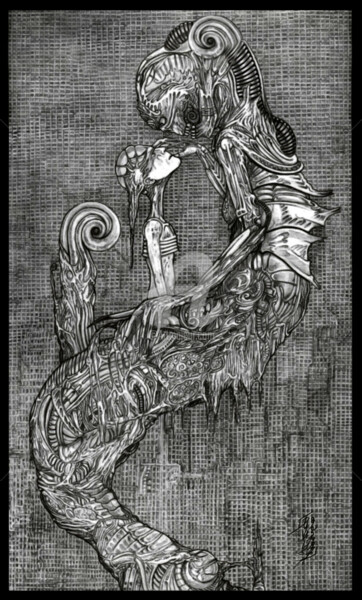 Drawing titled "Progénitie" by Sébastien Duval (M. Séb), Original Artwork, Pencil