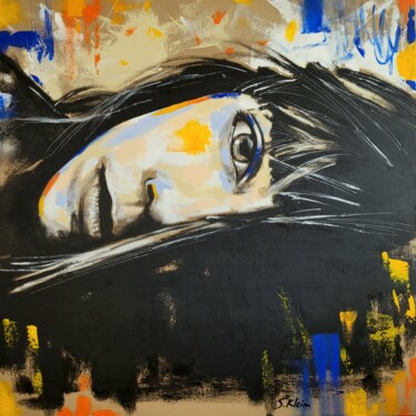 Painting titled "Chloé" by Sébastien Klein, Original Artwork, Oil Mounted on Wood Stretcher frame