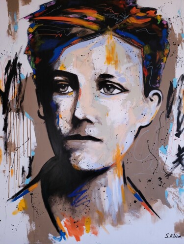 Malerei mit dem Titel "Arthur Rimbaud #4" von Sébastien Klein, Original-Kunstwerk, Acryl