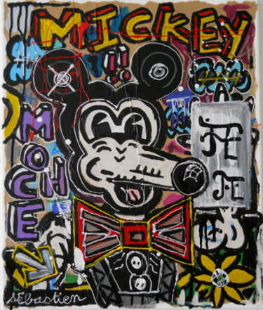 Peinture intitulée "Mickey Moche" par Sébastien Lhopital, Œuvre d'art originale
