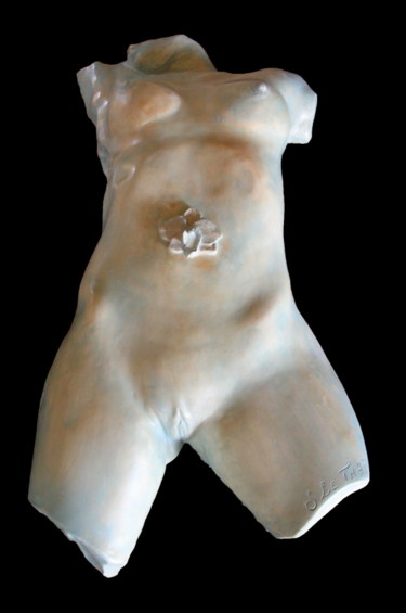 Sculpture intitulée "Femme Orchidée" par Sébastien Taille Sculpteur, Œuvre d'art originale, Plâtre