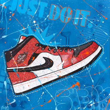 Nike Air Jordan Shoes Two Canvas Wall Art - Warhol Style Pop Art