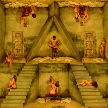 Grafika cyfrowa / sztuka generowana cyfrowo zatytułowany „The Cage-Pyramid” autorstwa Николай Седнин (Nicolas Sedninne), Ory…
