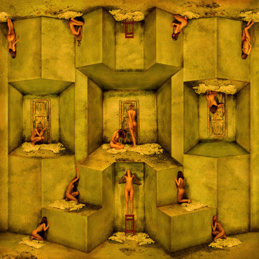 Artes digitais intitulada "The Cage-Honeycomb" por Nikolaj Sednin (Nicolas Sedninne), Obras de arte originais, Pintura digit…