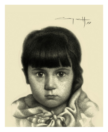Zeichnungen mit dem Titel "Yana" von Nikolaj Sednin (Nicolas Sedninne), Original-Kunstwerk, Graphit