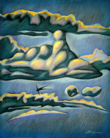 Peinture intitulée "Flying" par Nikolaj Sednin (Nicolas Sedninne), Œuvre d'art originale, Pastel