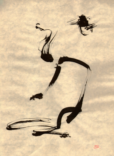 Tekening getiteld "At the spring" door Nikolaj Sednin (Nicolas Sedninne), Origineel Kunstwerk, Inkt