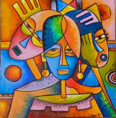 Painting titled "Life" by Segun Art World, Original Artwork, Oil