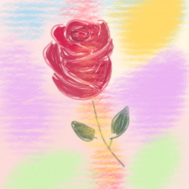 Arts numériques intitulée "Роза на рассвете" par Qiwi, Œuvre d'art originale, Peinture numérique