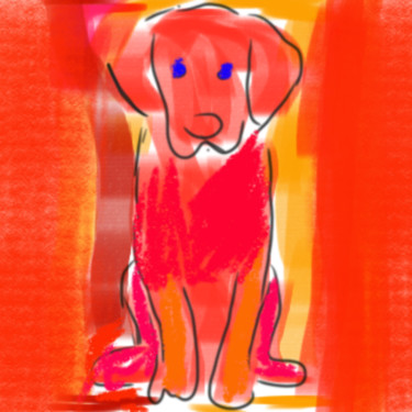 Digital Arts titled "Марсианская собака" by Qiwi, Original Artwork, Digital Painting