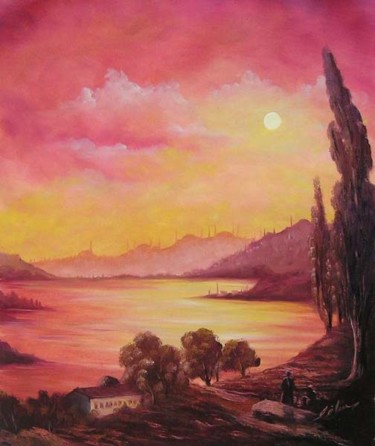 "R İSTANBUL 2" başlıklı Tablo Ressam Selim Pek tarafından, Orijinal sanat