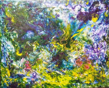Malerei mit dem Titel "When the fern blooms" von Selena Sashina, Original-Kunstwerk, Acryl