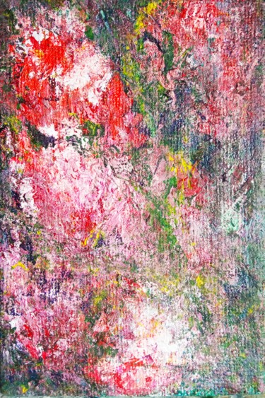 Schilderij getiteld "Ehglish Red Roses" door Selena Sashina, Origineel Kunstwerk, Olie