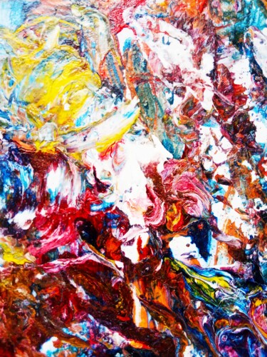 Картина под названием "White Monkeys and E…" - Selena Sashina, Подлинное произведение искусства, Акрил Установлен на Деревян…