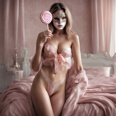 「Lady in Pink」というタイトルのデジタルアーツ Selena Sashinaによって, オリジナルのアートワーク, デジタル絵画