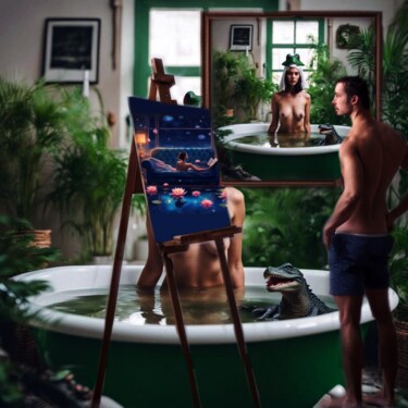 Arte digital titulada "Tale of the Frog Pr…" por Selena Sashina, Obra de arte original, Pintura Digital
