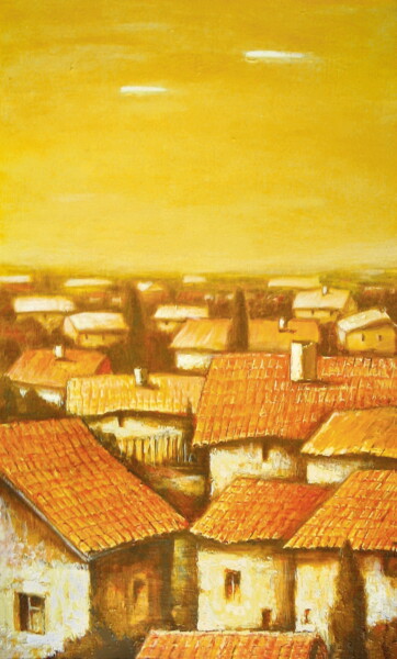Ζωγραφική με τίτλο "Yellow Noon" από Evgen Semenyuk, Αυθεντικά έργα τέχνης, Λάδι