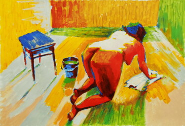 Malerei mit dem Titel "Hot Summer" von Evgen Semenyuk, Original-Kunstwerk, Acryl