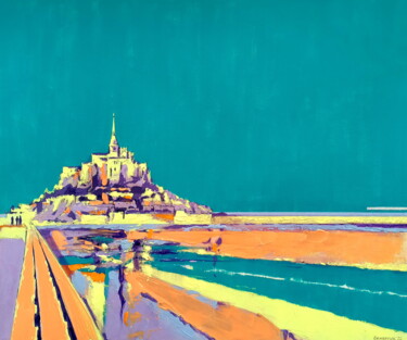 Peinture intitulée "Mont-Saint-Michel I…" par Evgen Semenyuk, Œuvre d'art originale, Acrylique