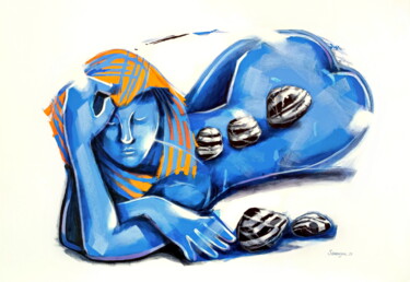 Pintura titulada "Sea Stones" por Evgen Semenyuk, Obra de arte original, Acrílico