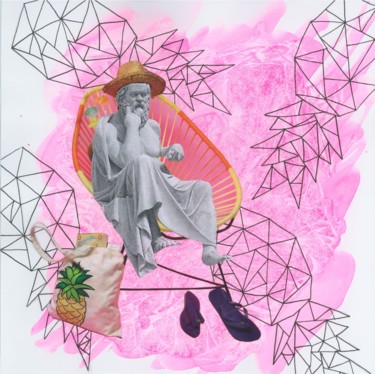 Collagen mit dem Titel "Socrates and Pineap…" von Olga Sennikova, Original-Kunstwerk, Collagen
