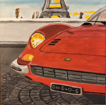Schilderij getiteld "Acrylbild Ferrari D…" door Sepp Wörle, Origineel Kunstwerk, Acryl
