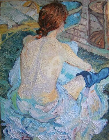 Painting titled "La Toilette" by Marcela, Original Artwork, Oil