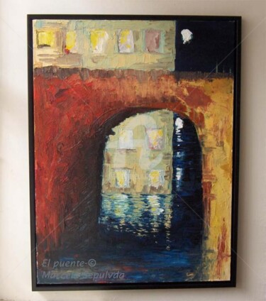 Painting titled "El Puente" by Marcela, Original Artwork