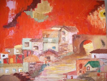 Painting titled "Ciudad I" by Marcela, Original Artwork