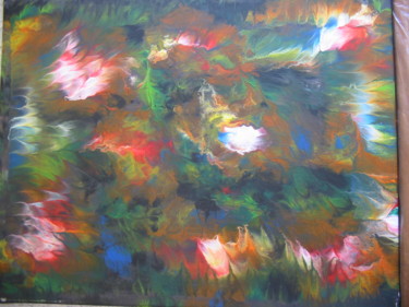 Peinture intitulée "reflets de fleurs d…" par Serge Arnaud, Œuvre d'art originale, Acrylique