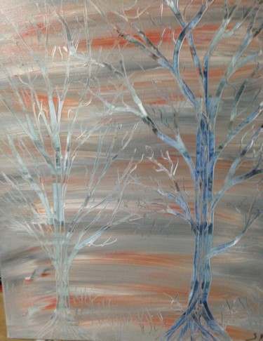 Pittura intitolato "arbres sans feuille…" da Serge Arnaud, Opera d'arte originale, Acrilico