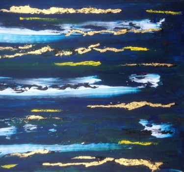 Malerei mit dem Titel "ciel d'orage et d'or" von Serge Arnaud, Original-Kunstwerk, Acryl