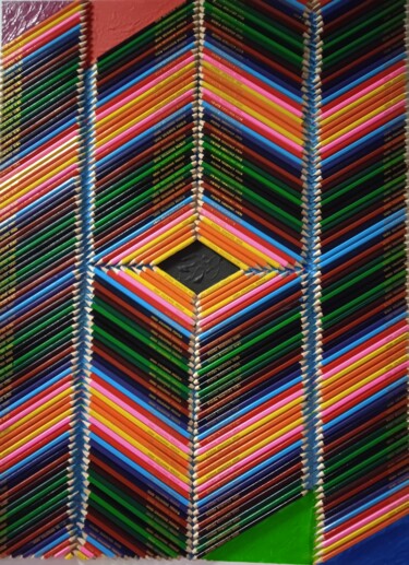 拼贴 标题为“crayons de couleurs…” 由Serge Arnaud, 原创艺术品, 铅笔