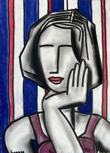 Peinture intitulée "Emma aux songes a l…" par Serge Berry, Œuvre d'art originale, Pastel