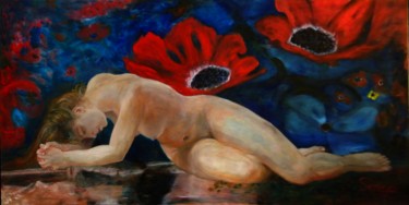 Malerei mit dem Titel "Le songe de Biblis" von Serge Boisse, Original-Kunstwerk, Öl