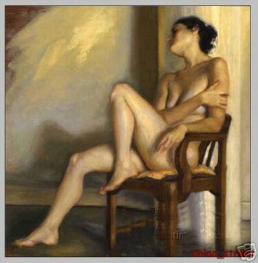 Картина под названием "Fille assise" - Serge Krief, Подлинное произведение искусства