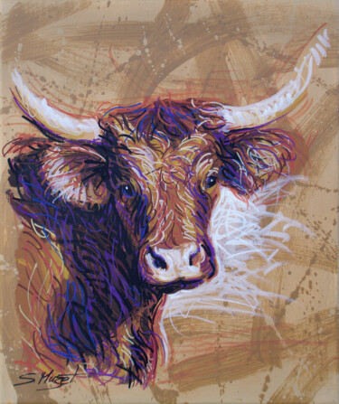 Pintura titulada "Vache Salers" por Serge Mazet, Obra de arte original, Acrílico