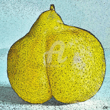 Digital Arts titled "Poire jaune" by Serge Nouchi, Original Artwork, Other